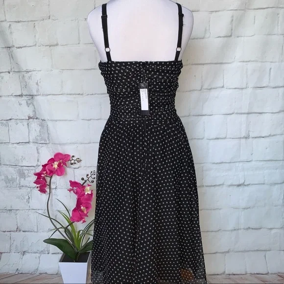 Rock Steady Heather Dress Black Polka Dots Sz M - Picture 5 of 9